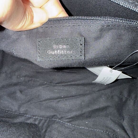 Urban Outfitters Suede Speedy Satchel Crossbody Convertible Leather Black NEW - Picture 5 of 16